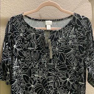 Chico’s tropical sailboats short dress